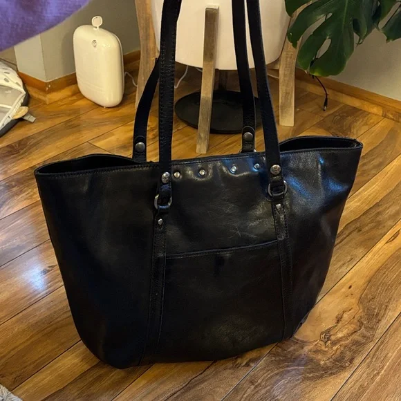 Patricia Nash Black Leather Tote with Stud Accents - Picture 4 of 8